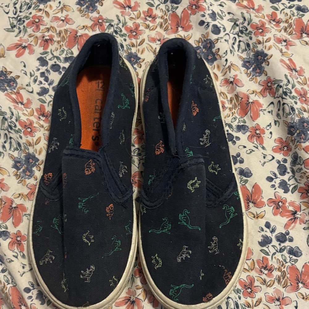 Cat & Jack Navy Dinosaur Slip-On Sneakers
